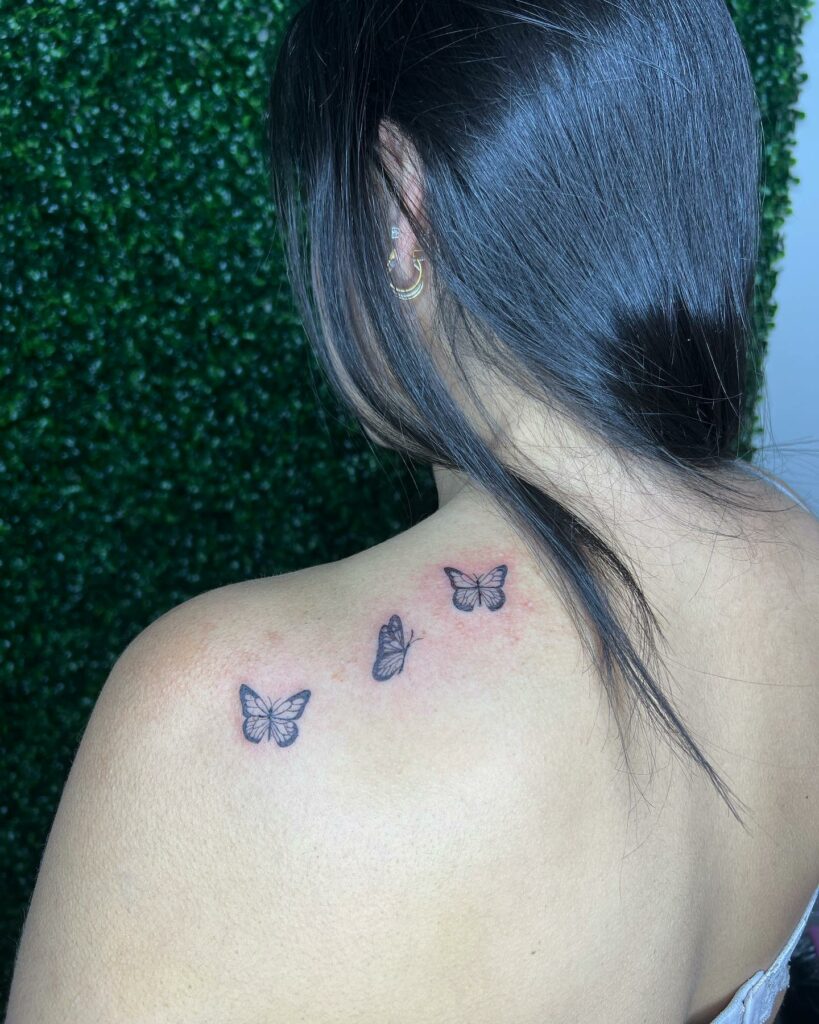 Tiny Butterflies In A Row