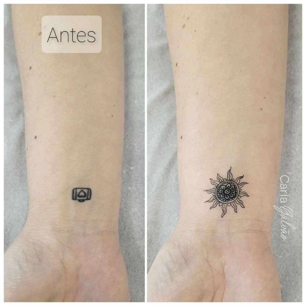 Tiny Cover Up Tattoo Ideas With Solid Black Ink