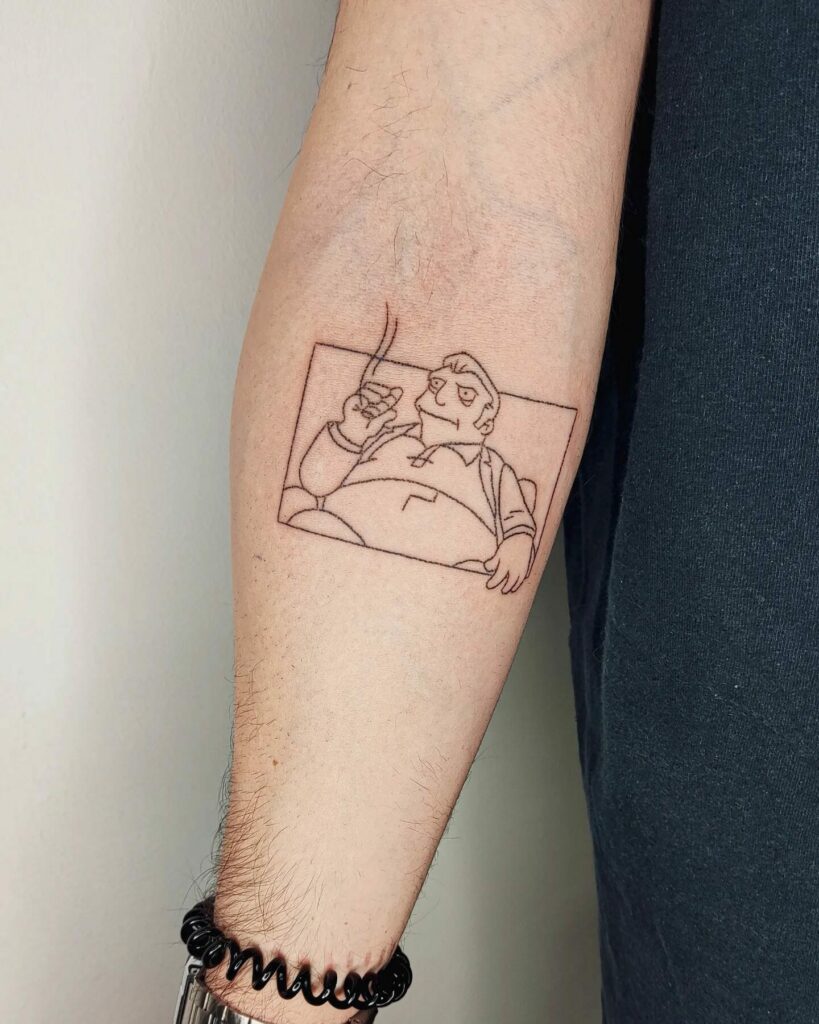 Tony Soprano Simpson Outline Tattoo Drawings
