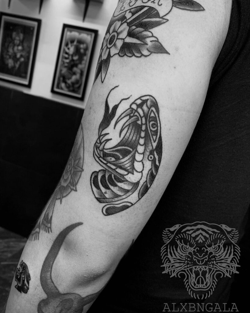 Traditional American Snake Tattoo