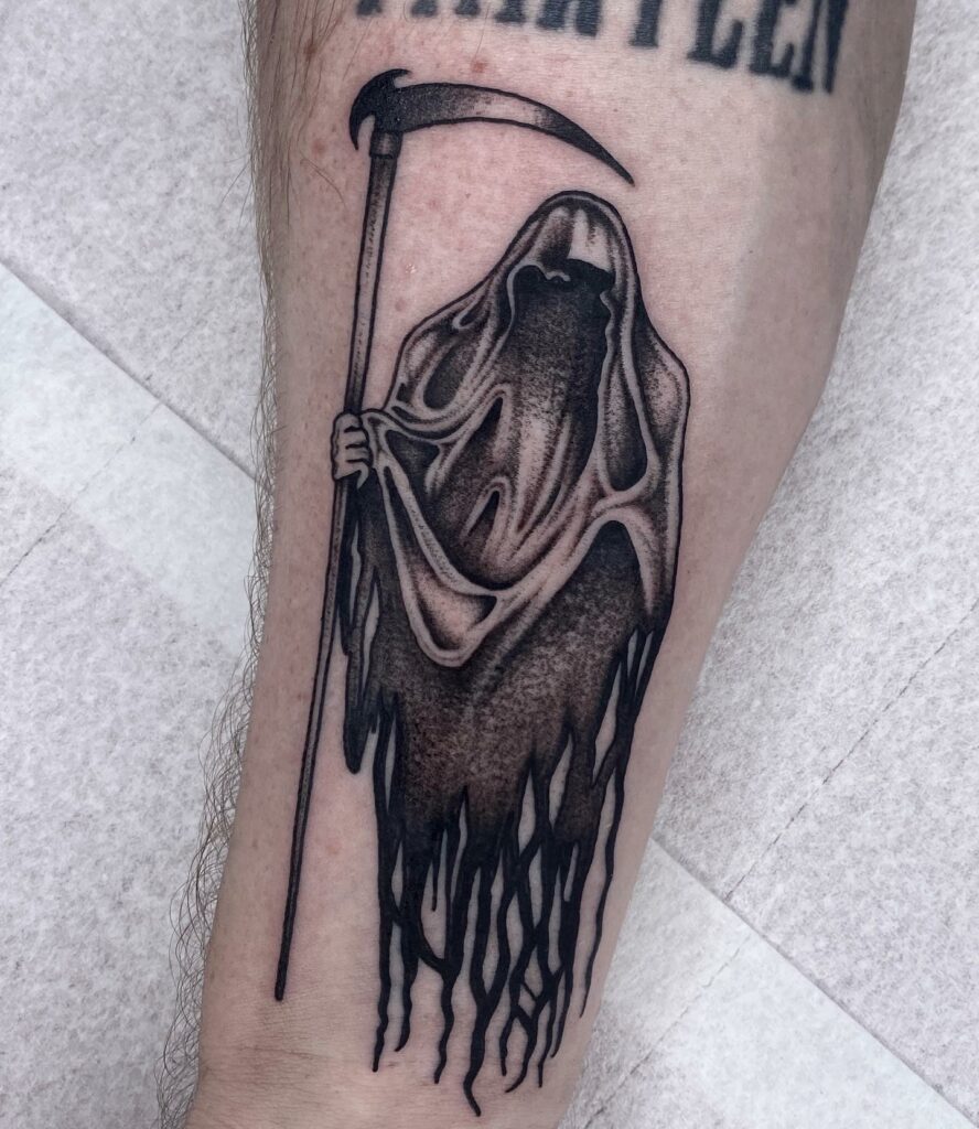 grim reaper tattoo traditional