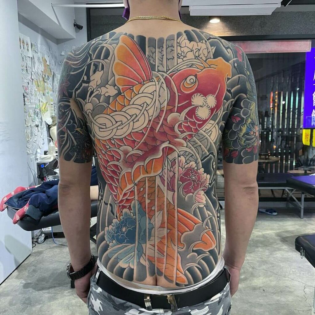 Traditional Japanese Yakuza Full Back Tattoo