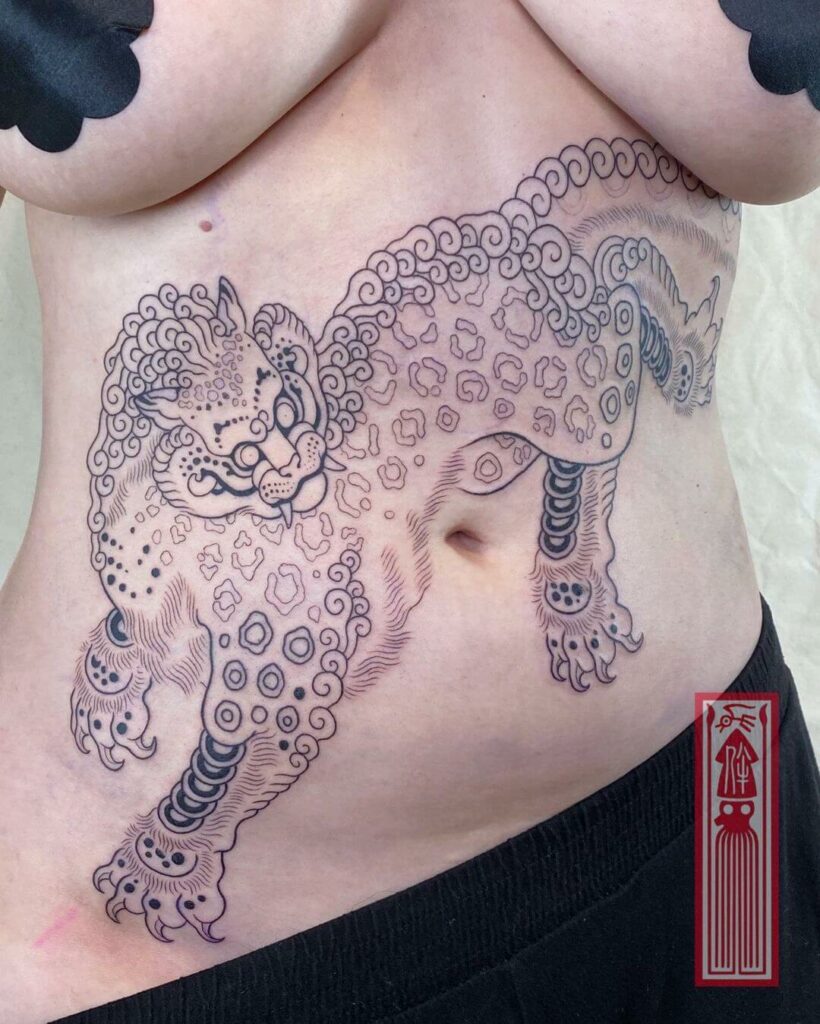 Traditional Snow Leopard Tattoo