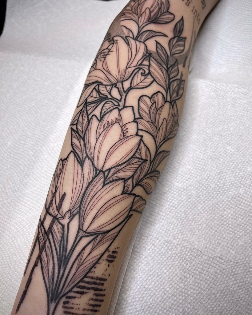 Traditional Flower Tattoos