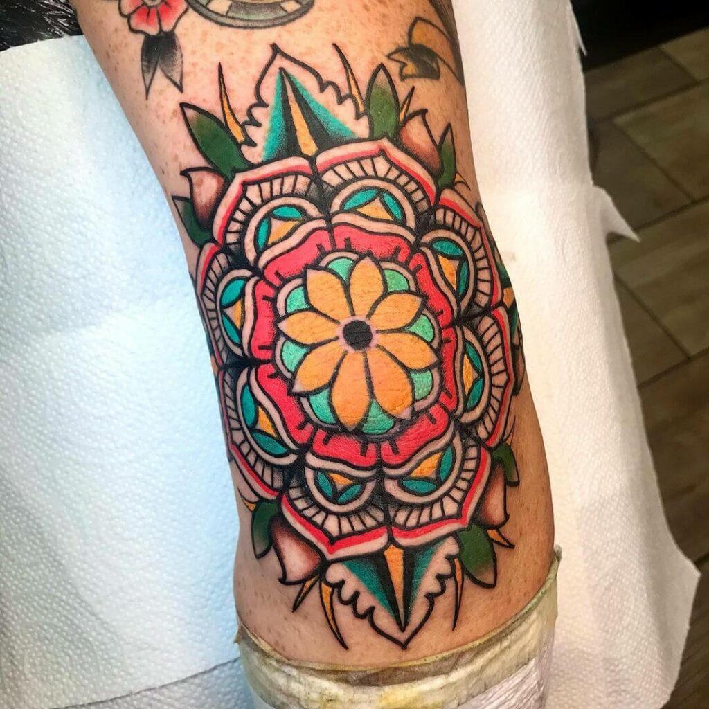 Traditional Tattoo Style Mandala