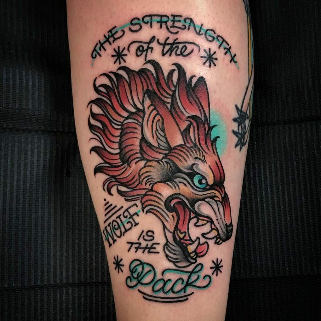 Traditional Wolf Pack Tattoo Ideas