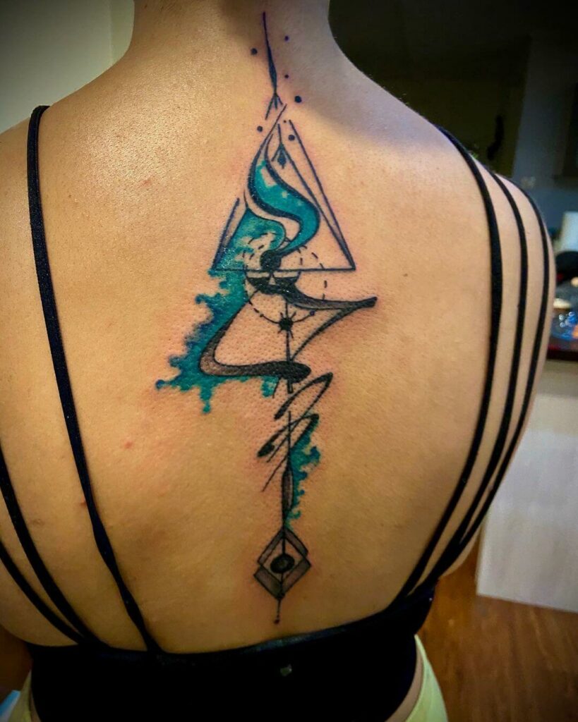Triangle Symbol With Sea Waves Tattoo