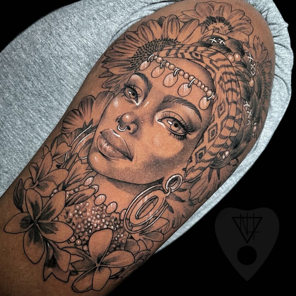 11+ Afro Black Queen Tattoo Ideas That Will Blow Your Mind! - alexie