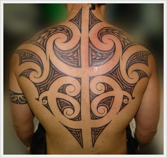 Tribal Back Tattoo with Spacing
