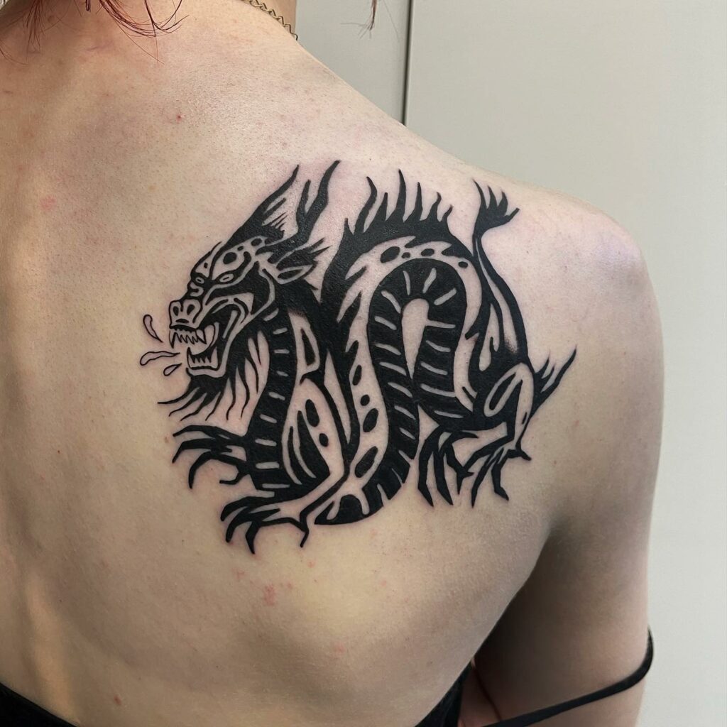 Black Chinese Dragon Temporary Tattoo – TattooIcon