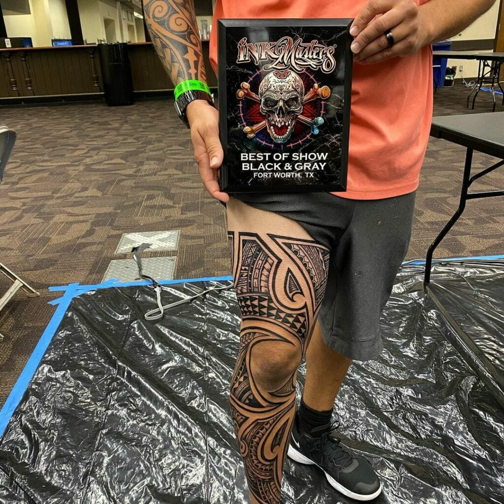 Tribal Leg Sleeve Tattoos For Men