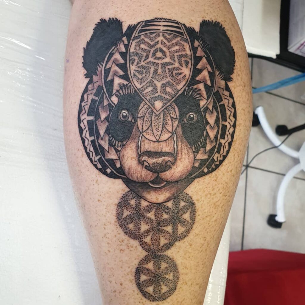 Tribal Panda Head Tattoo