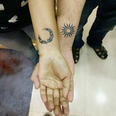 Tribal Sun And Moon Tattoo