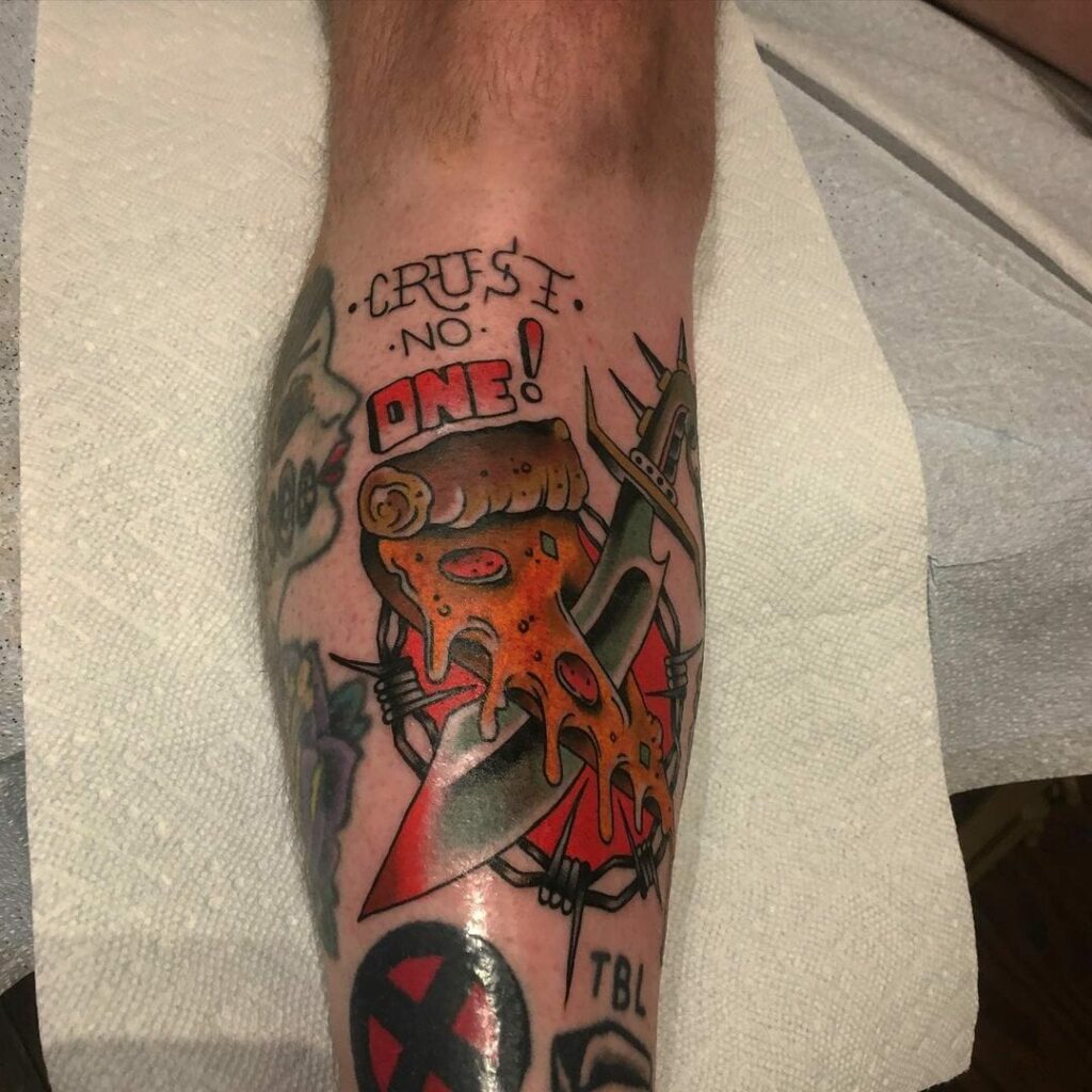 Trust No One Pizza Tattoo