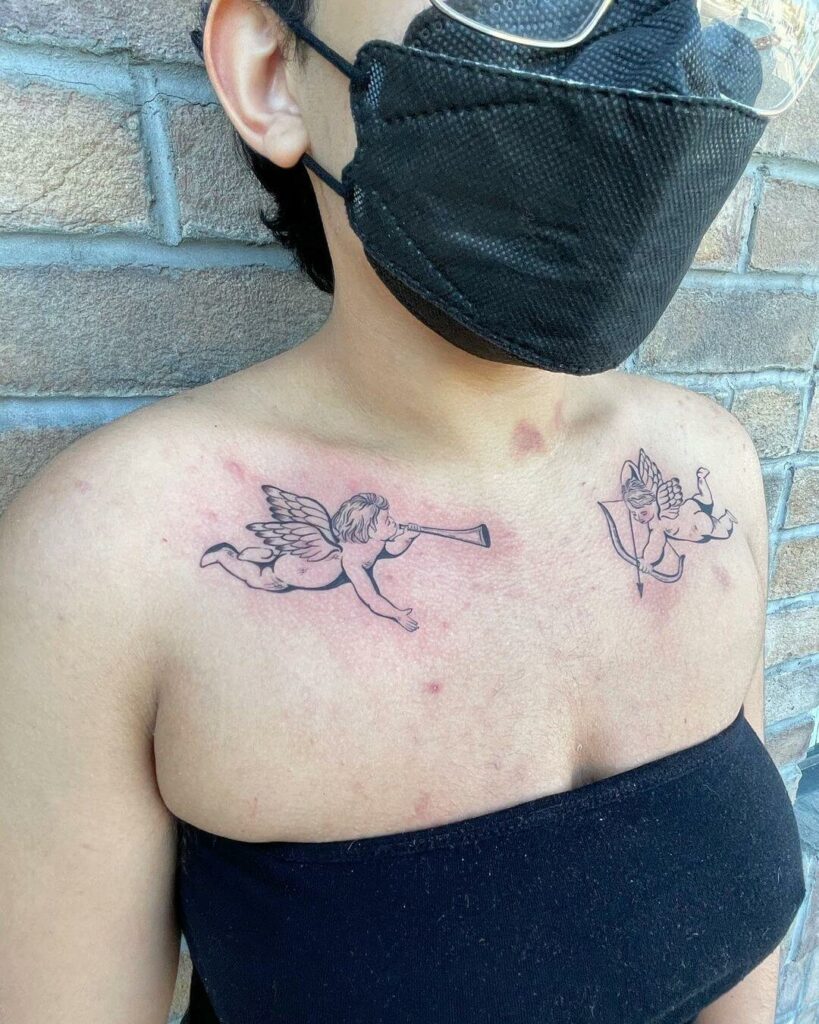 Twin Baby Angels Tattoo