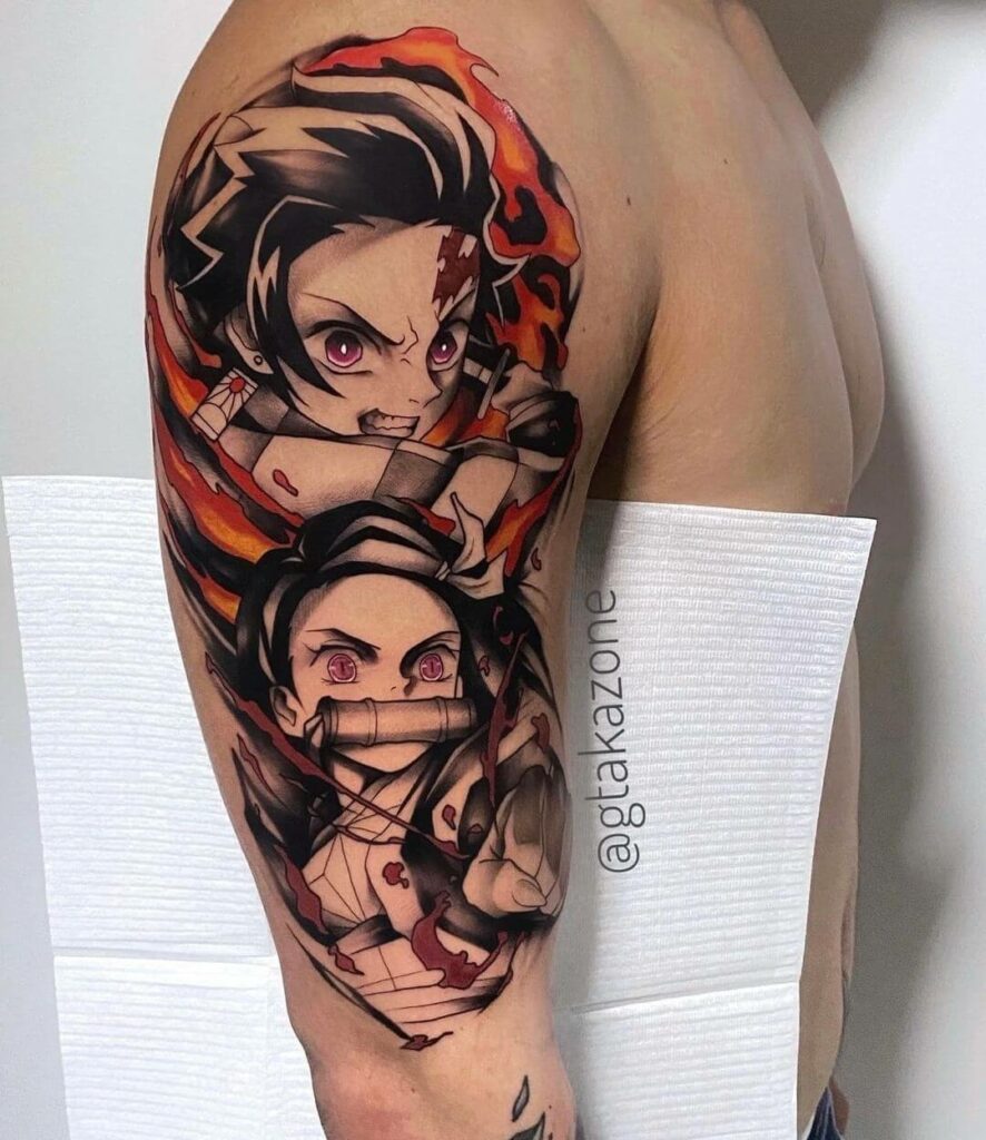 Two Demon Tattoos of Nezuko