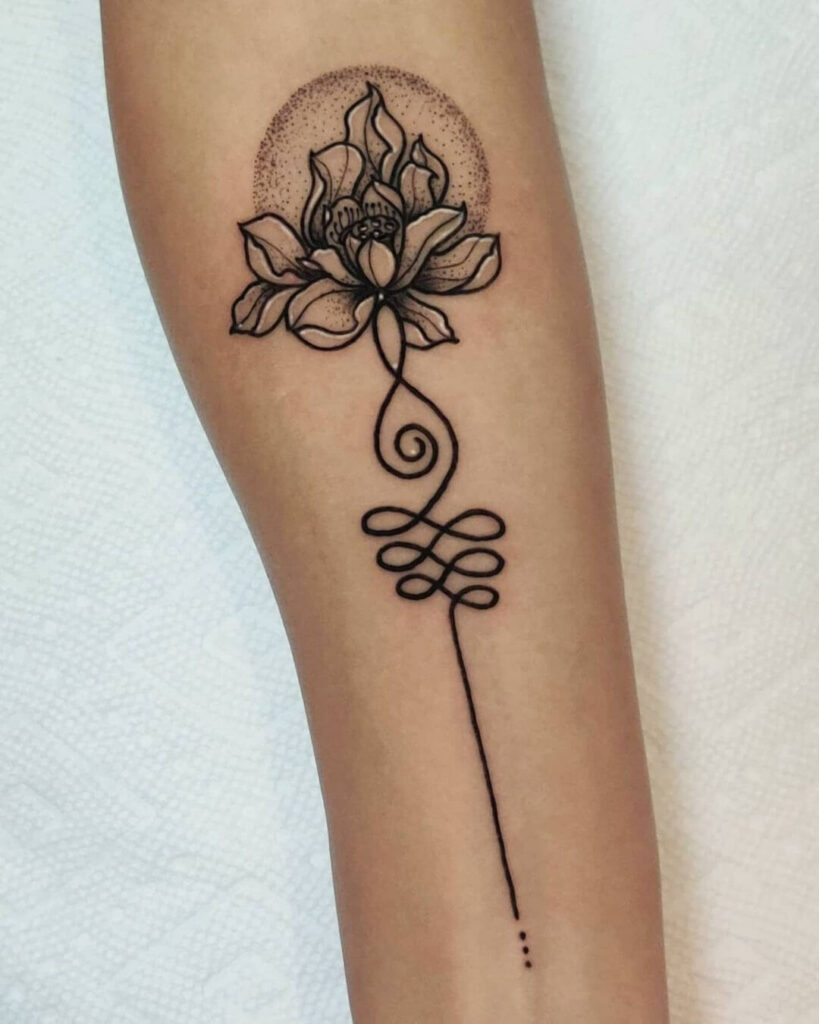 Unalome Lotus Tattoo