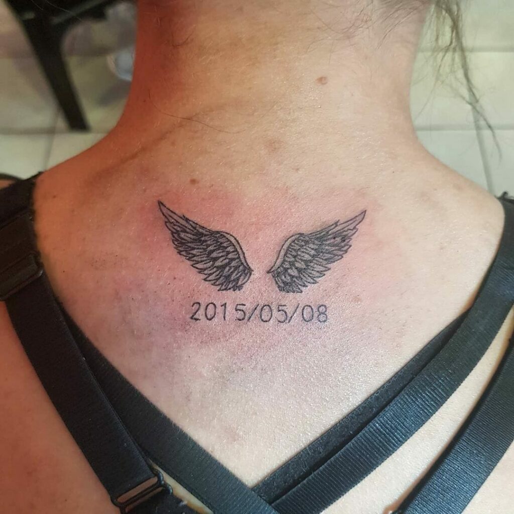 Unique Back Of Neck Tattoo Ideas For Remembering A Special Date