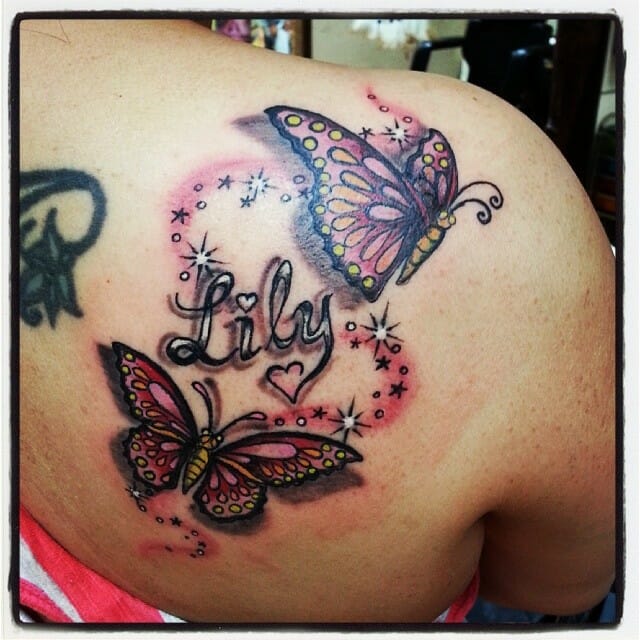 Unique Butterfly Tattoo With Name