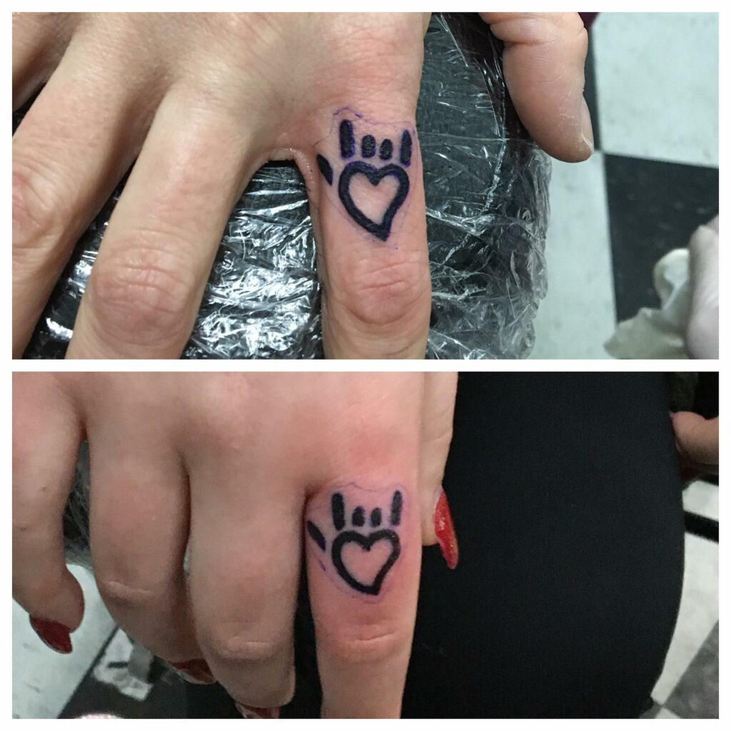 Unique Heart Finger Tattoos