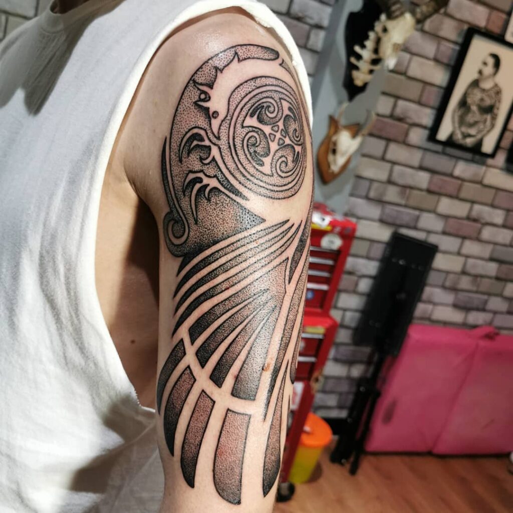 Unique Raven Tattoo