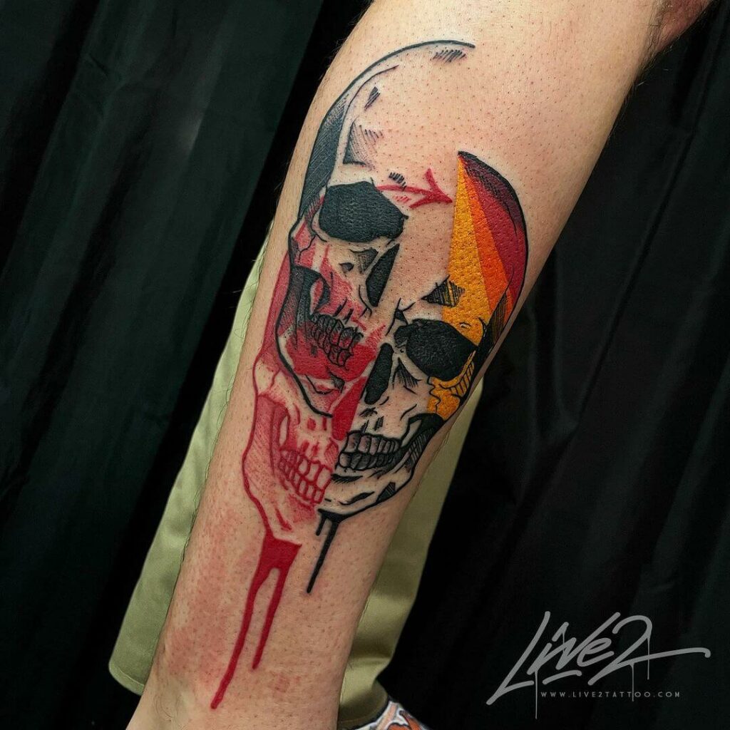 Vibrant Skull Graphics Tattoo