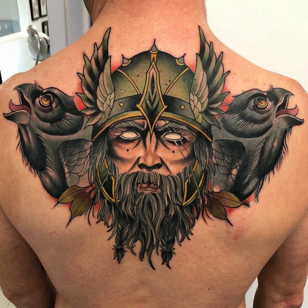 Viking Fighter Back Tattoo Ideas