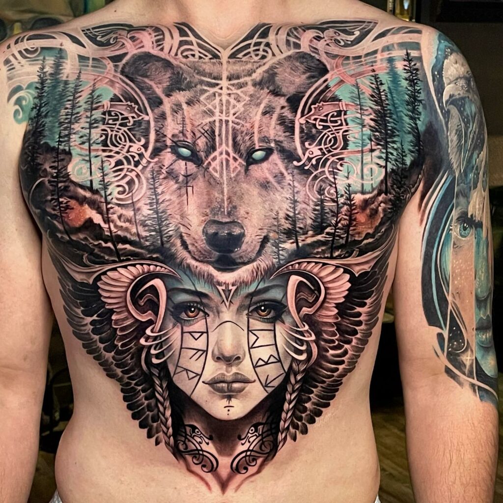 Vikings Inspired Chest Tattoo