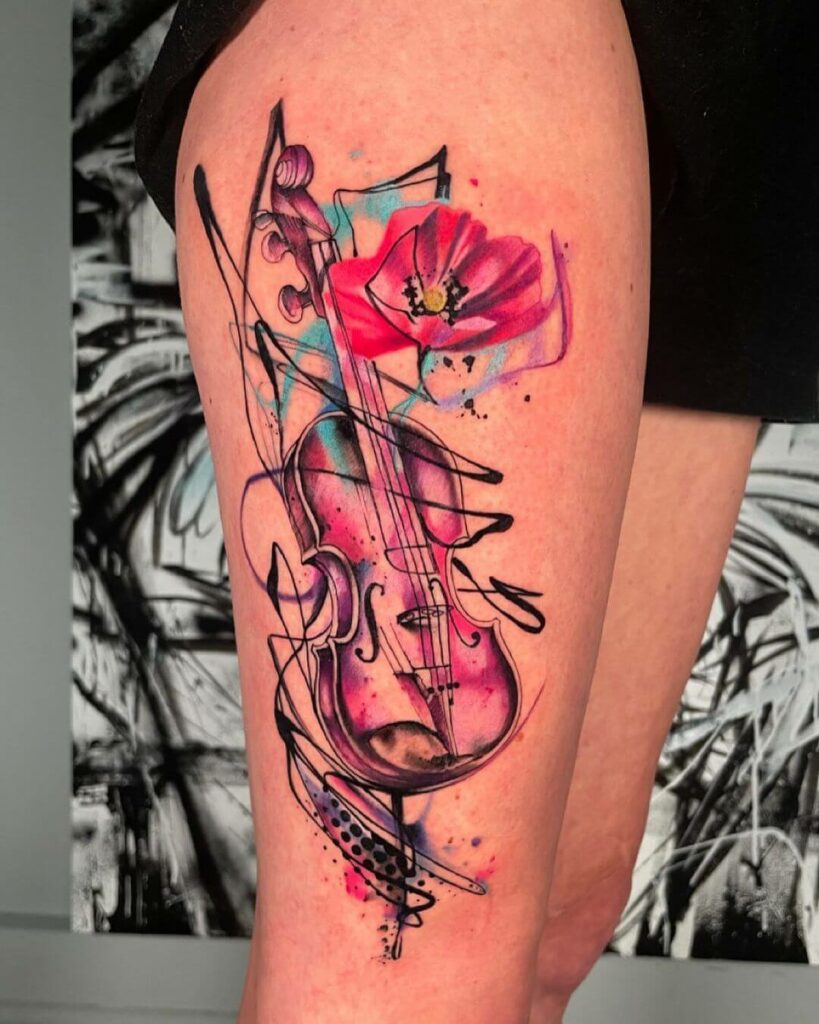 Top 100 Best Violin Tattoos For Women  Music Instrument Design Ideas