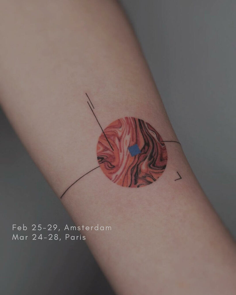 Vividly Colourful Marble Tattoo Designs