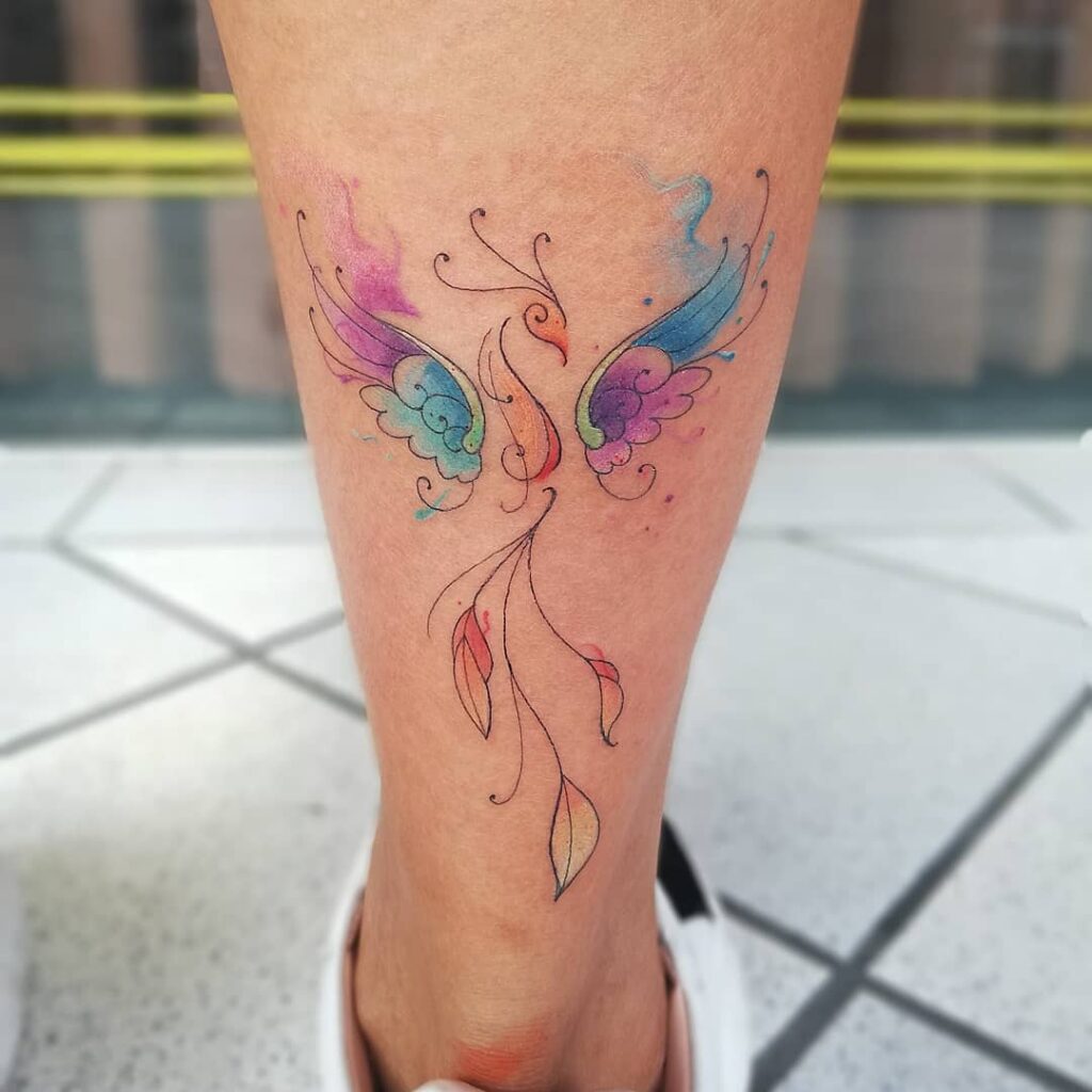 Watercolor Phoenix Tattoos