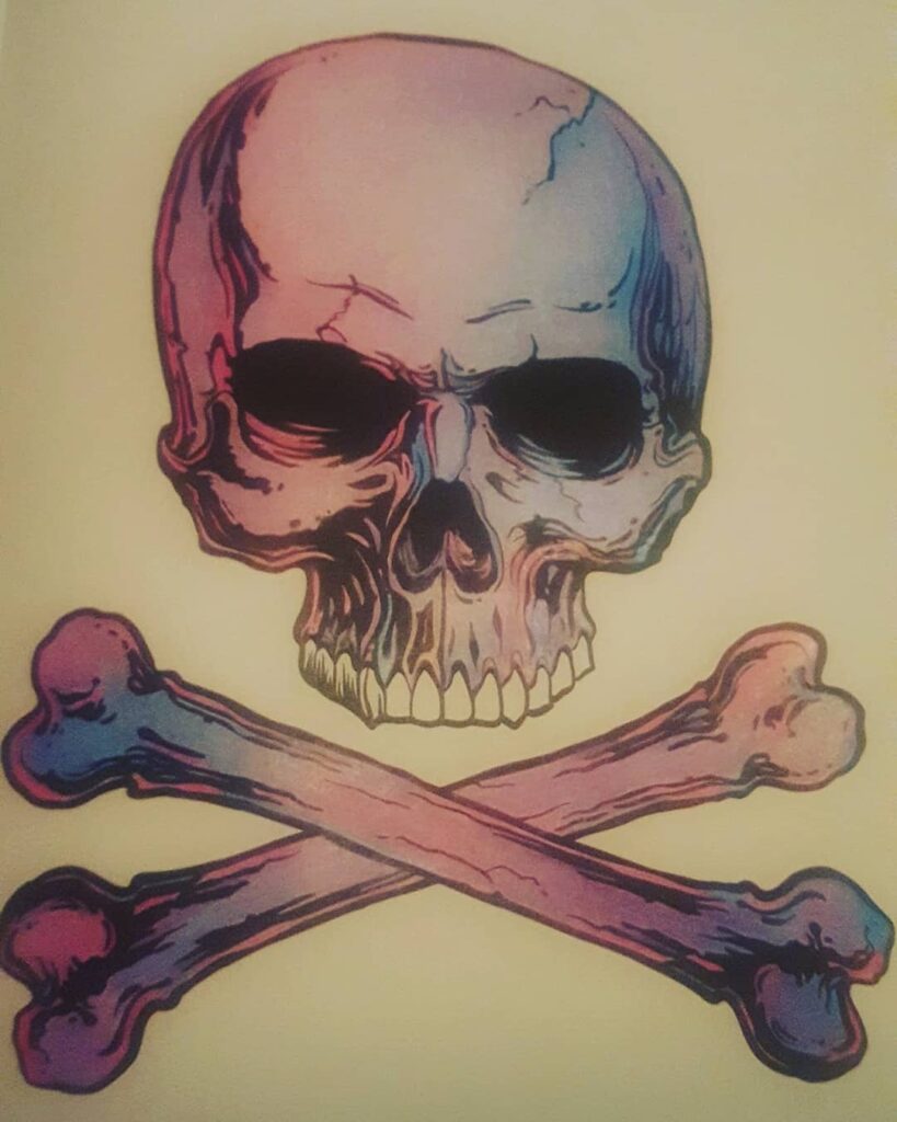 Watercolor Sun and Bones Tattoo