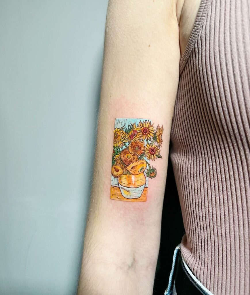 Watercolour Sunflower Tattoo Ideas