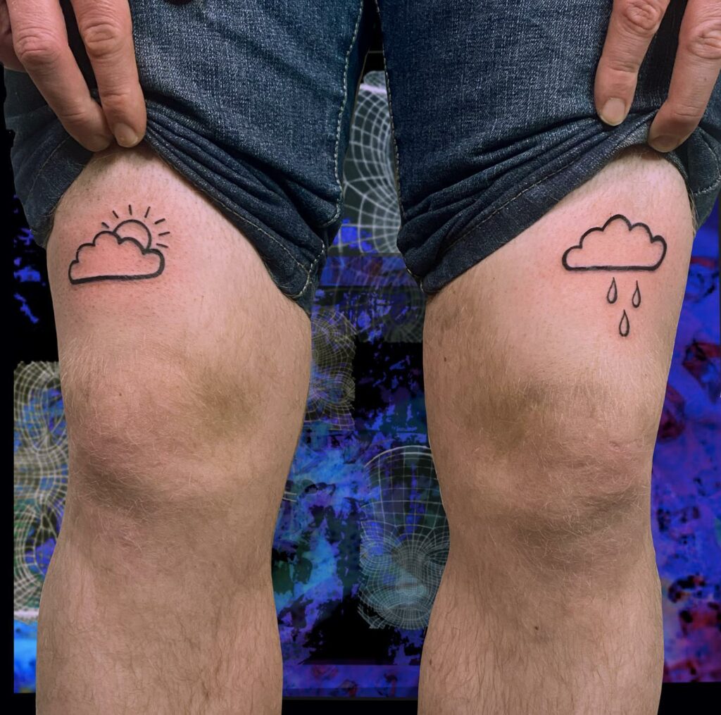 Weather Changing Above The Knee Tattoo Mens