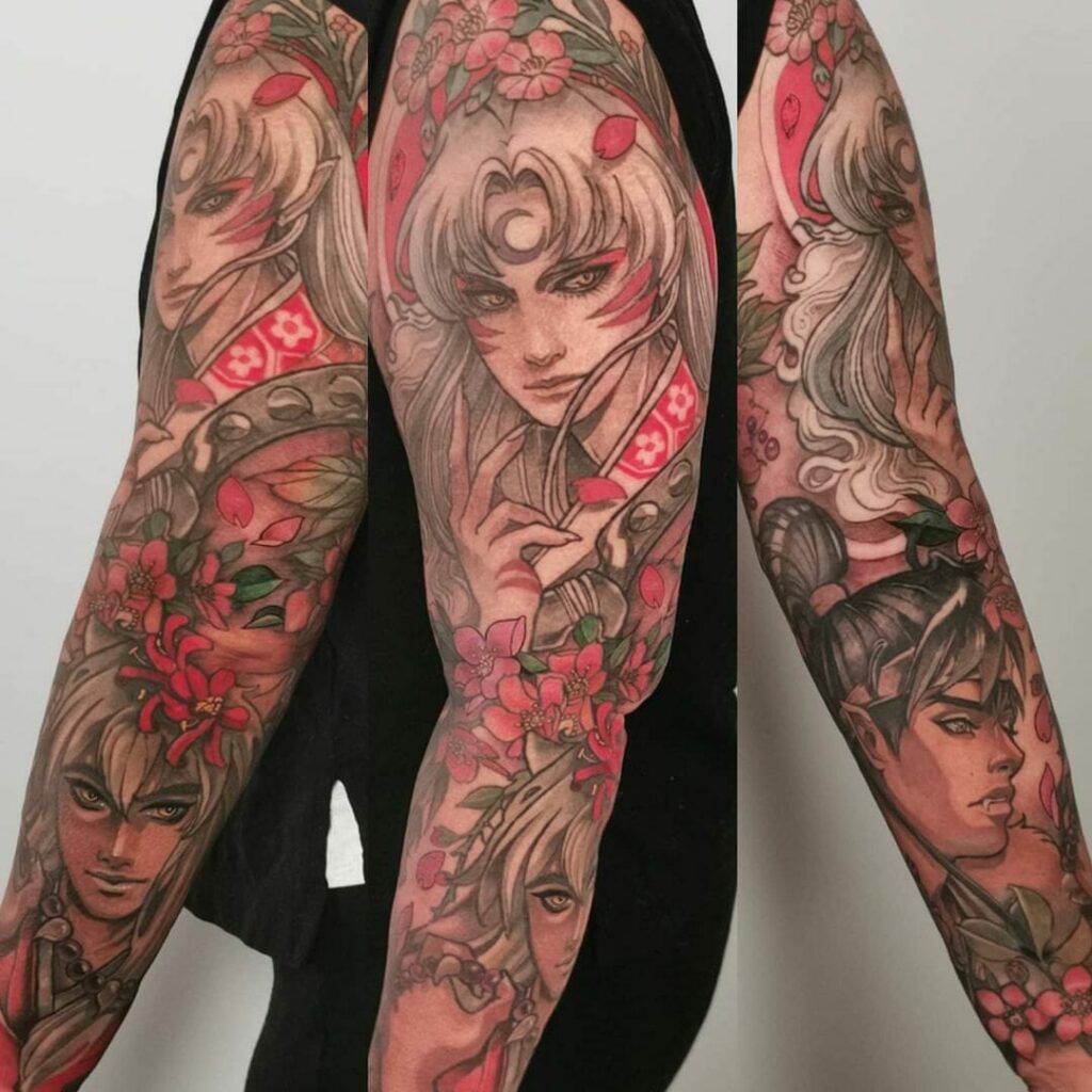 Webtoon And or Manga Inspired Sleeve Tattoos