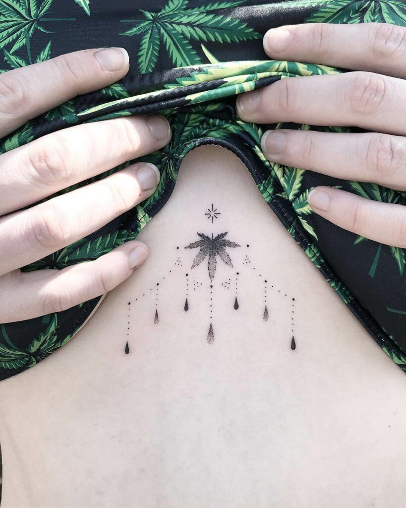 Cannabis leaf tattoo by Guillaume Martins  Post 24444