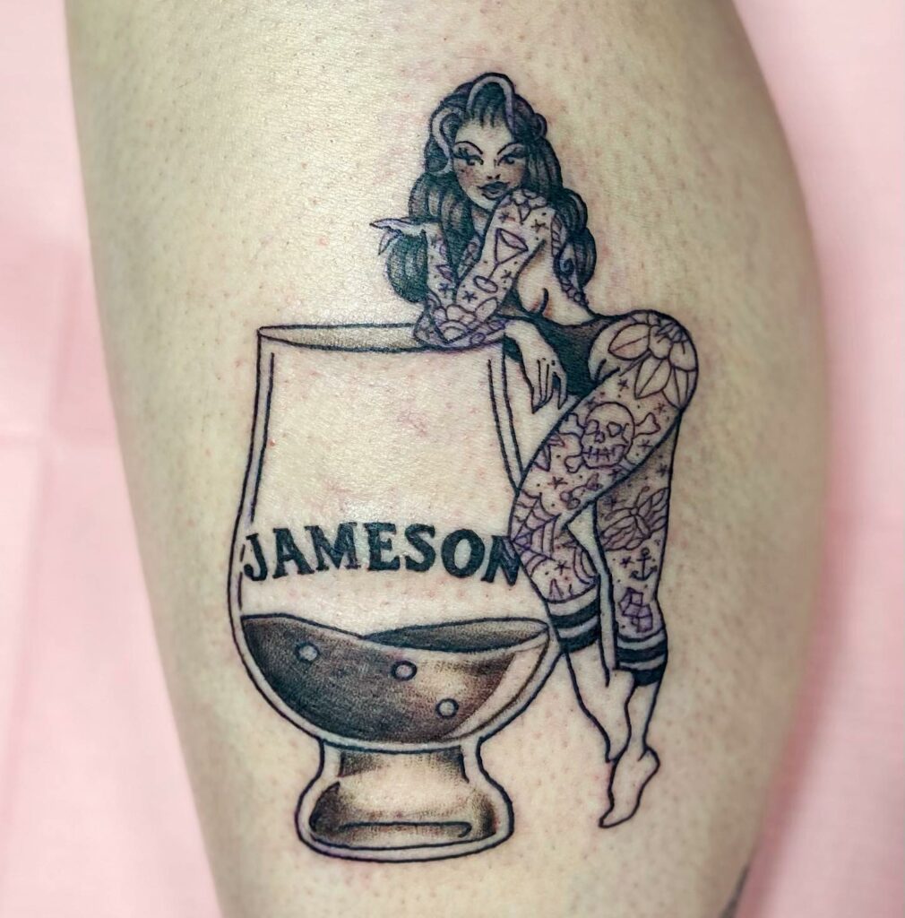 Whiskey And Girl Tattoo