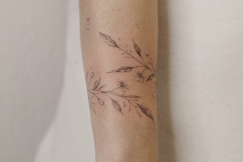 Wild Flowers Bracelet Tattoo