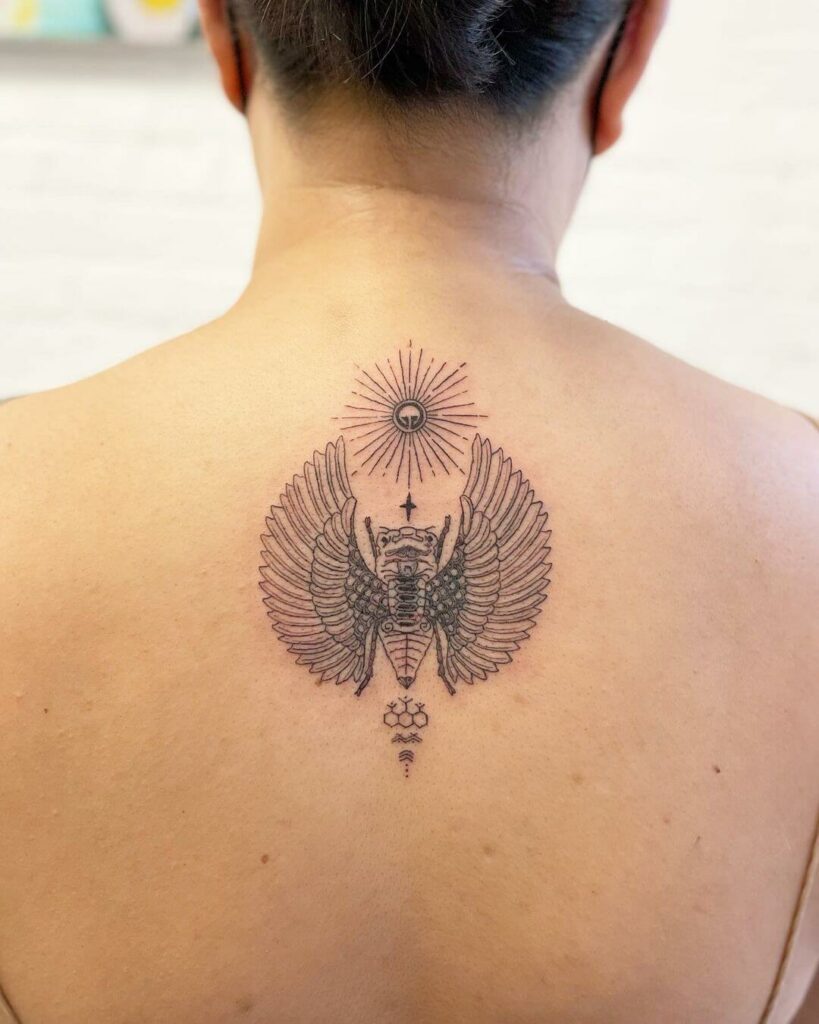 Winged Cicada Talisman Filipino Tribal Tattoo
