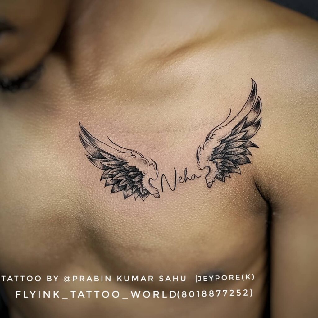 Blue Angel Wing Chest Temporary Tattoo Realistic Believe Click for More  Details Crafting Supply - Etsy Sweden