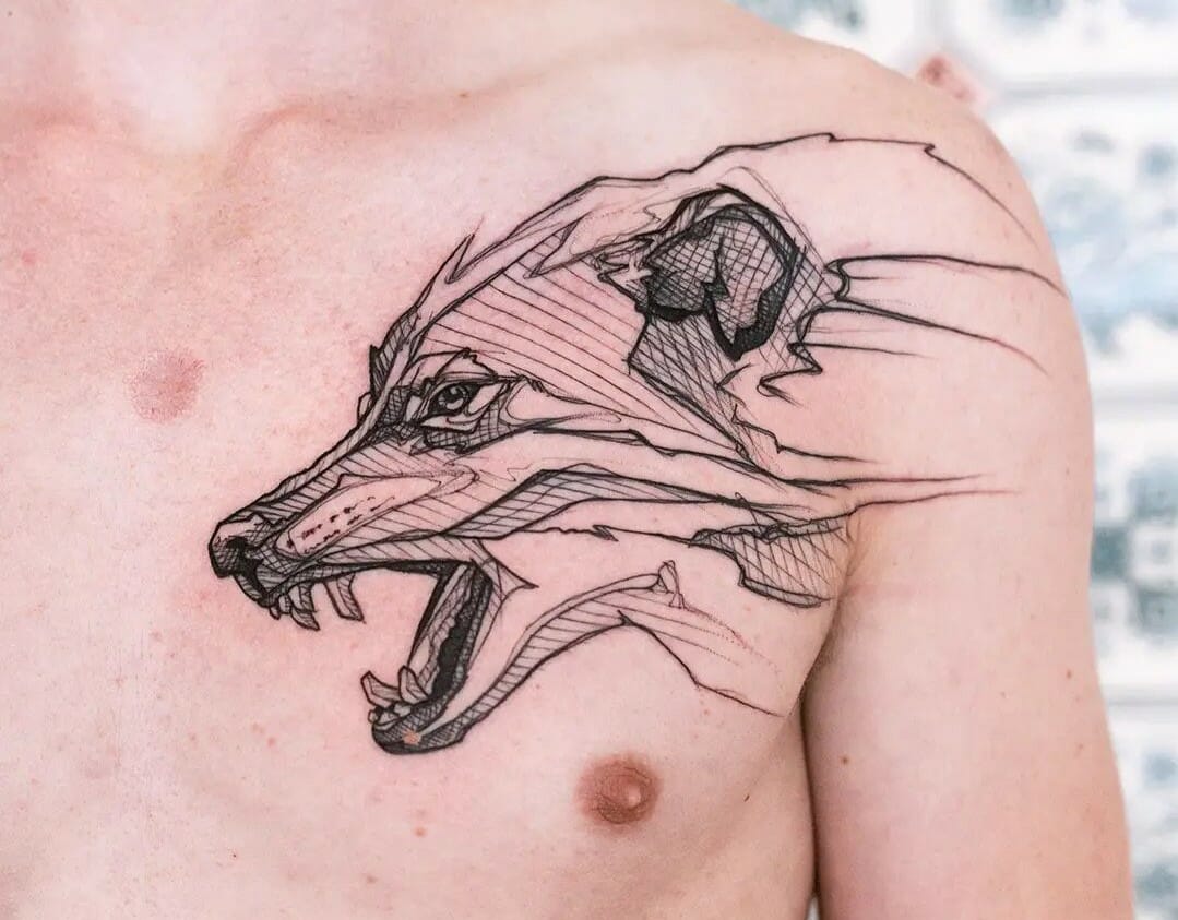 Traditional Cartoon Wolf Tattoo Small - wide 7