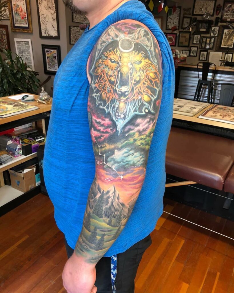 Wolf Sleeve Tattoo