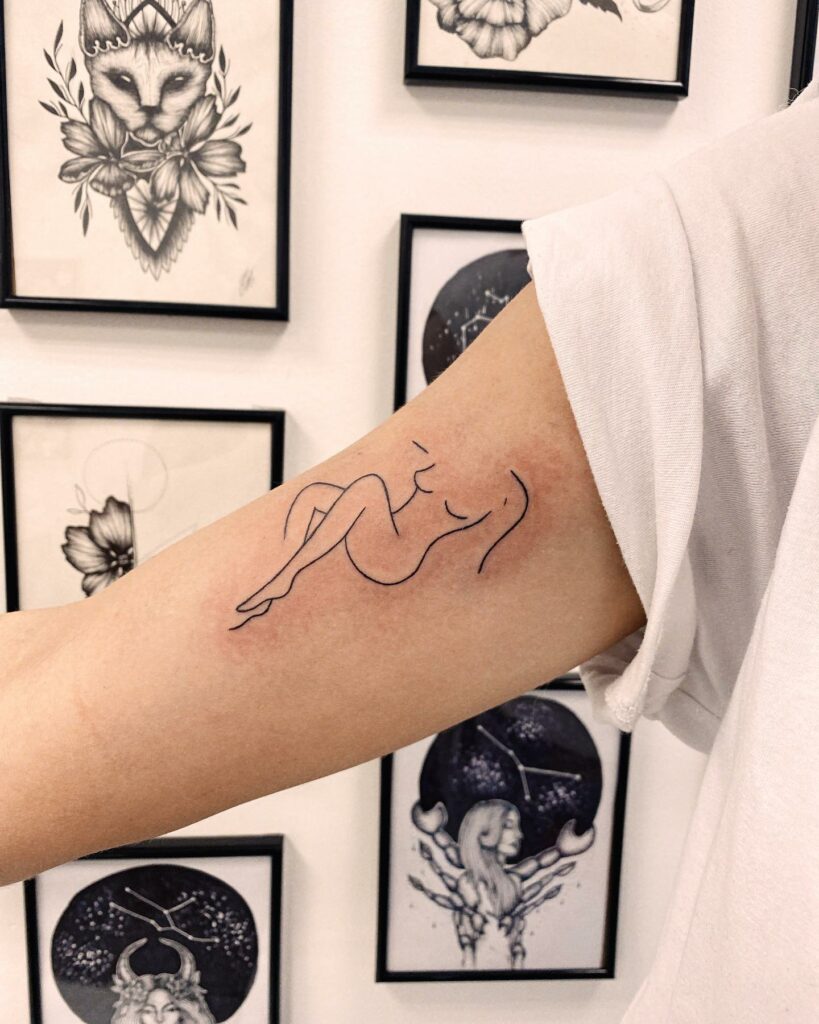 11+ Woman Silhouette Line Tattoo Ideas That Will Blow Your Mind! alexie