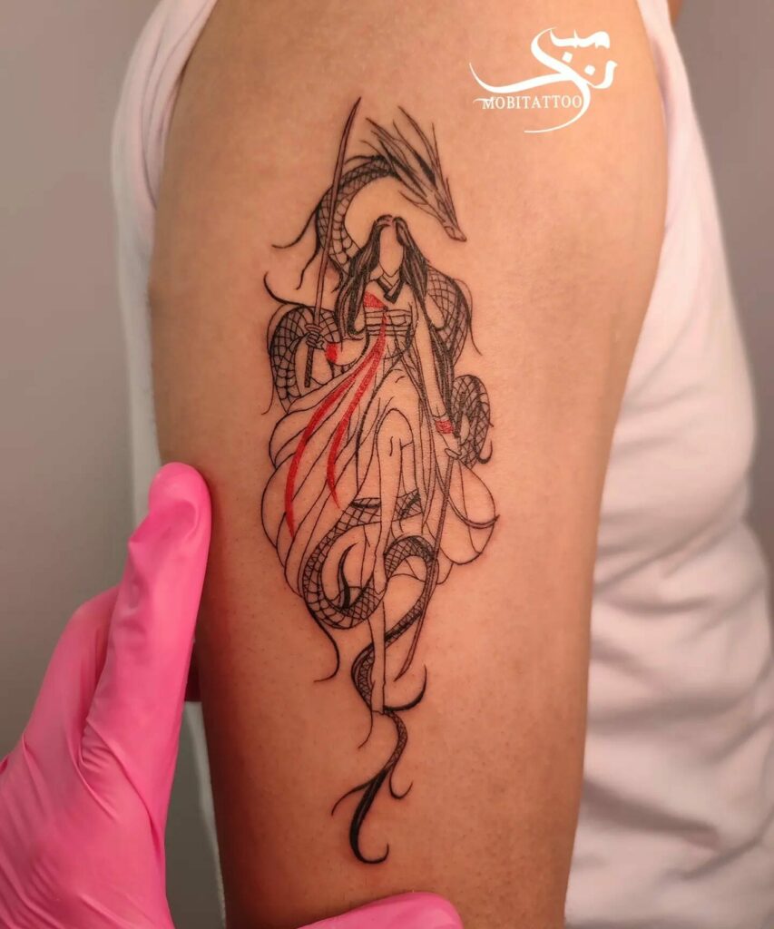 Woman Warrior Dragon Tattoos