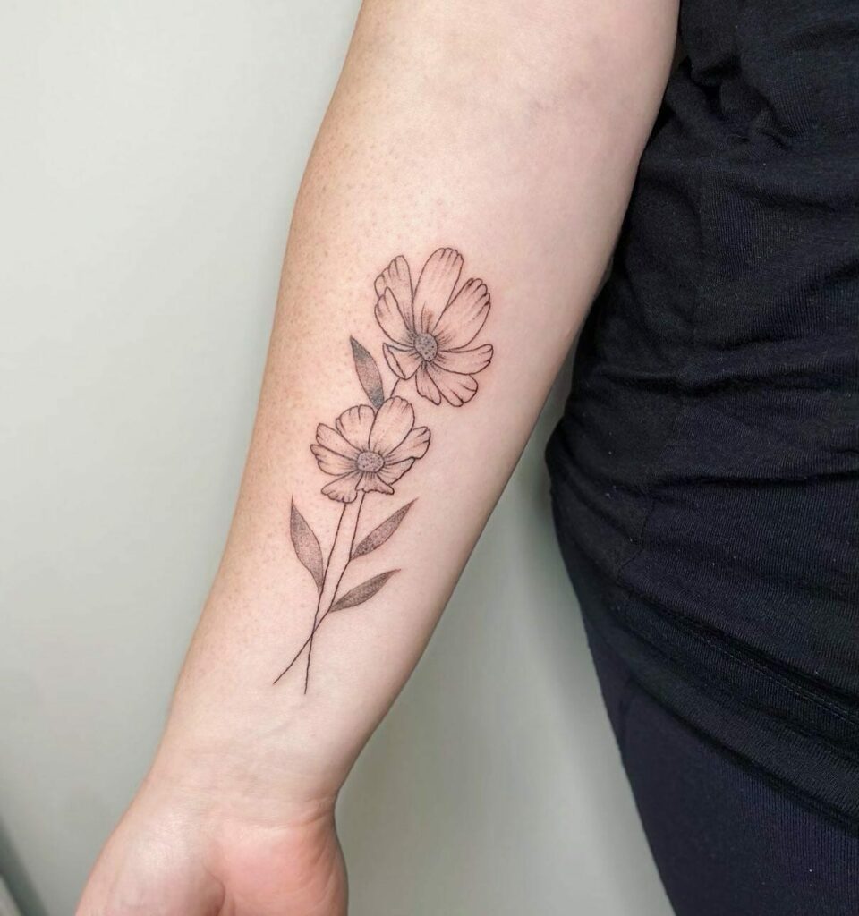 Square Rose Tattoo & Piercing - Cosmos flowers by artist Sam King! |  Facebook