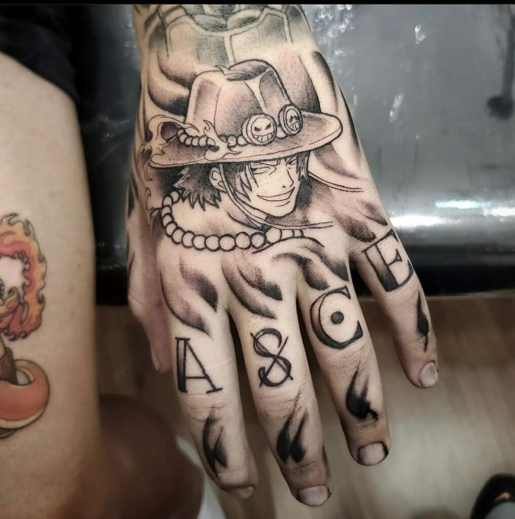 one piece tattoo ace