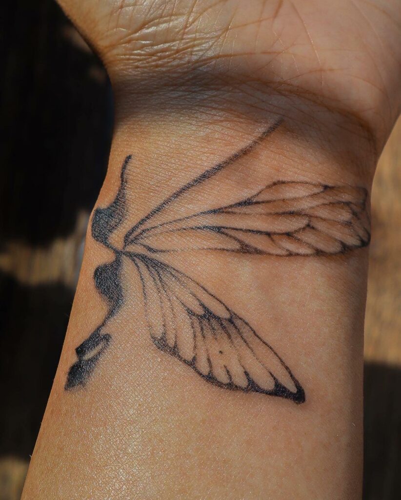 Wrist Angel Wings Tattoo