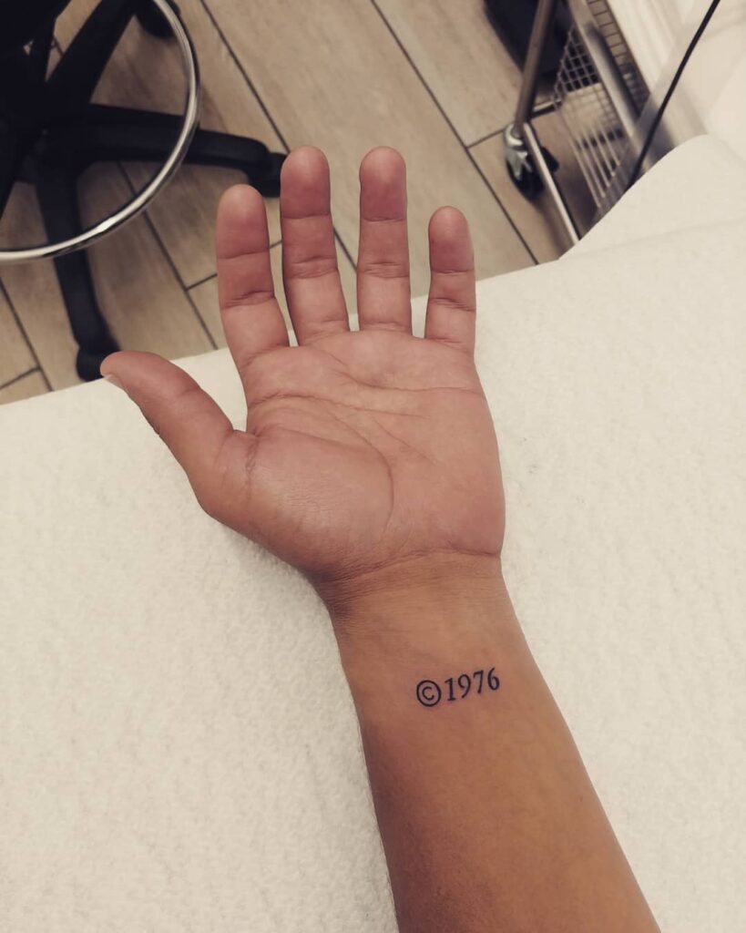 Wrist Birth Year Small Tattoo