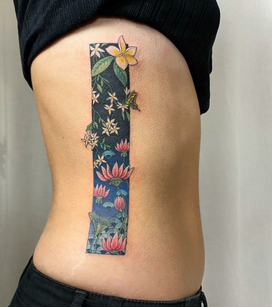 Yellow Jasmine Colourful Tattoo