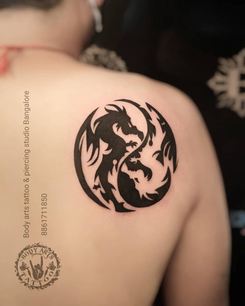 tribal dragon tattoos back